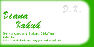 diana kakuk business card